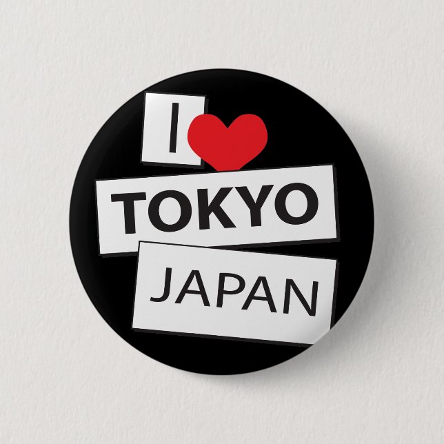 Bóton Redondo 5.08cm Eu amo Tokyo Japão (Frente)