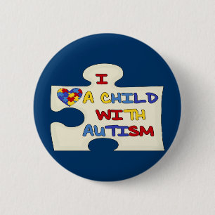 Bóton Redondo 5.08cm Eu amo uma criança com autismo