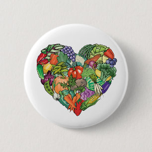 Bóton Redondo 5.08cm Eu Amo Veggies