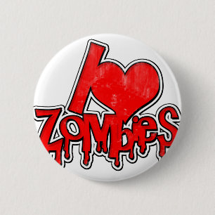 Bóton Redondo 5.08cm Eu Amo Zombies