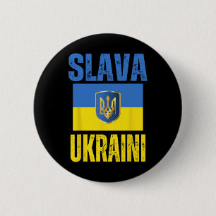 Bóton Redondo 5.08cm Eu Apoio a Ucrânia Apoio à Bandeira Ucraniana Slav