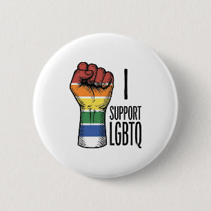 Bóton Redondo 5.08cm Eu Apoio Camisa de Punho Orgulho Vintage LGBTQ Des