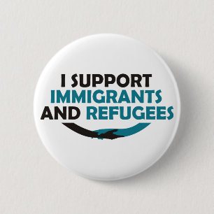 Bóton Redondo 5.08cm Eu apoio imigrantes e refugiados
