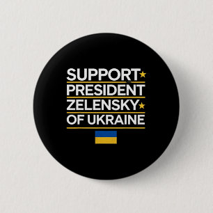 Bóton Redondo 5.08cm Eu Apoio o Presidente Zelensky - Eu Apoio a Ukr