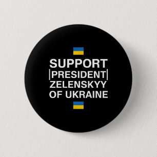 Bóton Redondo 5.08cm Eu Apoio o Presidente Zelensky - Eu Apoio a Ukr