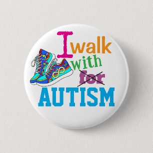 Bóton Redondo 5.08cm Eu Caminho Com Autismo - Botão de Conscientização
