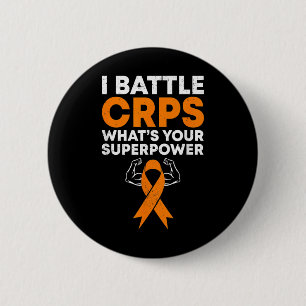 Bóton Redondo 5.08cm Eu Combato Crps Consciência Laranja Fúria Guerreir