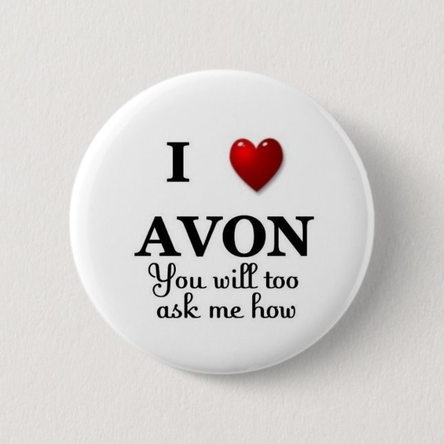 Bóton Redondo 5.08cm eu coração avon pergunto-me como (Frente)
