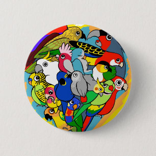 Bóton Redondo 5.08cm Eu coração repito mecanicamente desenhos animado