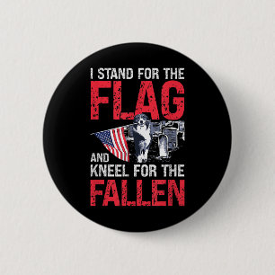 Bóton Redondo 5.08cm Eu Defendo A Bandeira E O Kneel Para O Queda