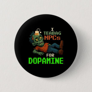 Bóton Redondo 5.08cm Eu Embalo Npcs Para Dopamina Pixel Gamer Zombie