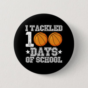 Bóton Redondo 5.08cm Eu Enfrentei 100 Dias de Basquete Escolar
