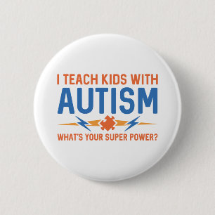 Bóton Redondo 5.08cm Eu ensino miúdos com autismo