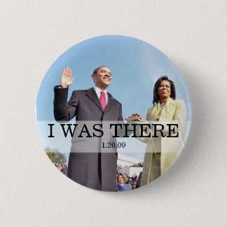 Bóton Redondo 5.08cm Eu estava lá: Obama jurando em posse