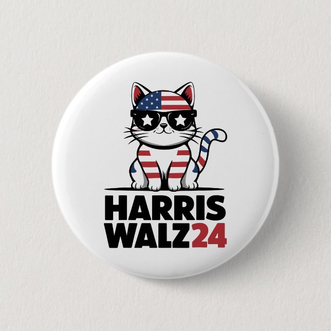 Bóton Redondo 5.08cm Eu Falando Kamala Harris Presidente Comma La Ameri (Frente)