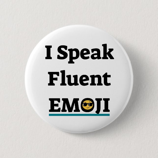 Bóton Redondo 5.08cm Eu Falo Fluent Emoji (Frente)