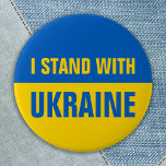 Bóton Redondo 5.08cm Eu Fico Com A Ucrânia Apoiando Bandeira Ucraniana<br><div class="desc">Ucrânia Flag em azul e amarelo para mostrar apoio à paz e liberdade na Ucrânia. Mantenho-me na Ucrânia Suporte à Ucrânia Botão Sinalizador Ucraniano</div>