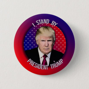 Bóton Redondo 5.08cm Eu Fico Com O Presidente Trump Crachás Botões Pino