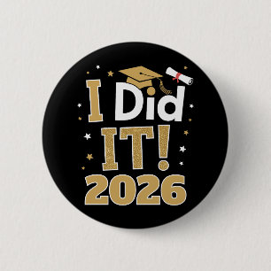 Bóton Redondo 5.08cm Eu Fiz Isso Turma De 2026 Graduação Graduado Doura