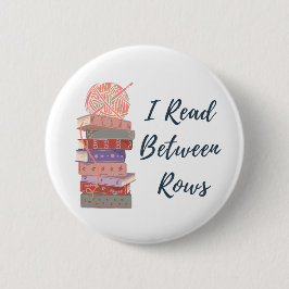 Bóton Redondo 5.08cm Eu Leio Entre as Linhas Amante de Crochê e Livros