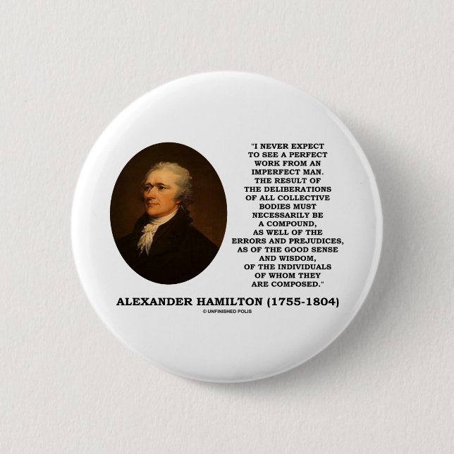 Bóton Redondo 5.08cm Eu nunca espero ver o homem imperfeito do trabalho (Frente)