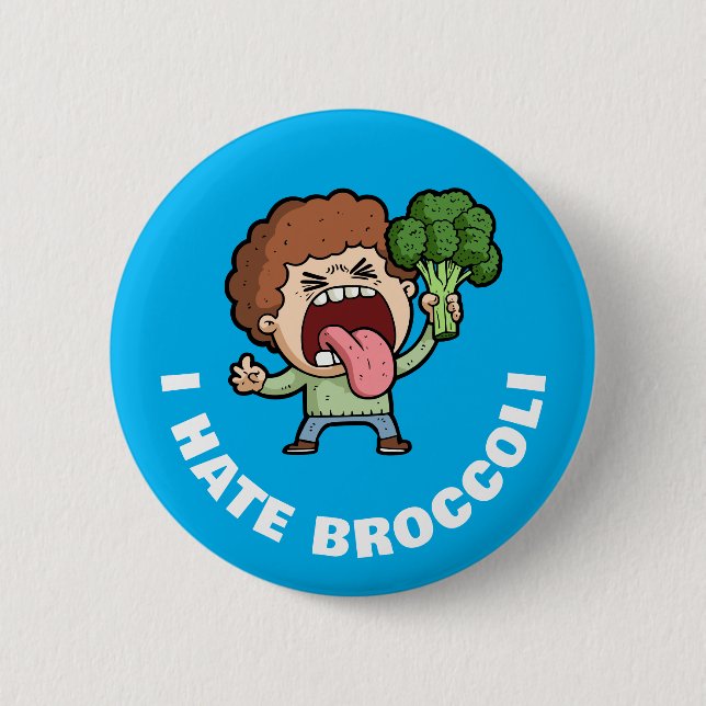 Bóton Redondo 5.08cm Eu Odeio Broccoli (Frente)
