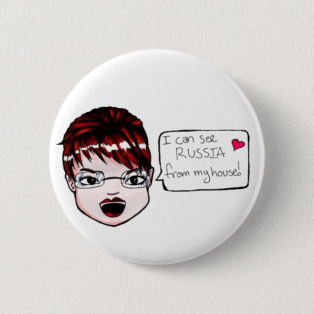 Bóton Redondo 5.08cm Eu posso ver Rússia… Botão! (Frente)