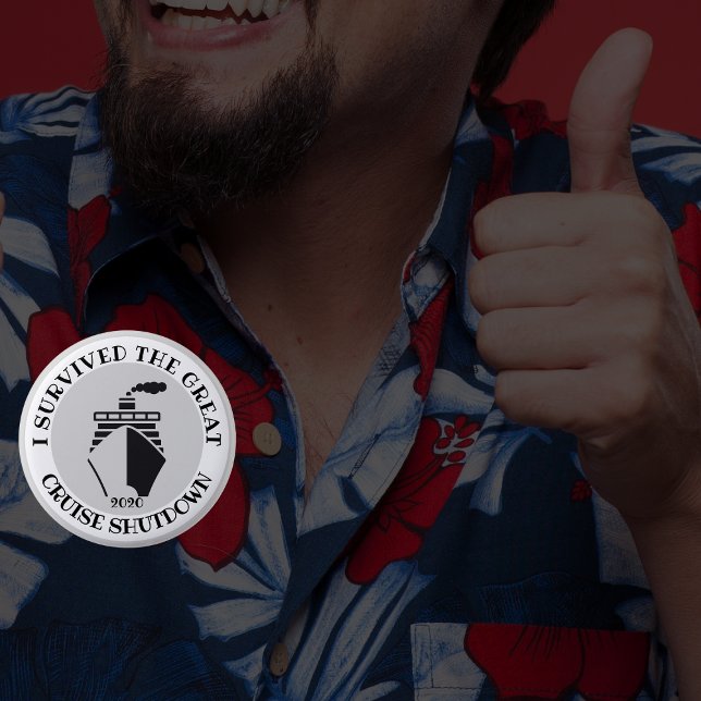 Bóton Redondo 5.08cm Eu sobrevivi ao encerramento do cruzeiro (Criador carregado)