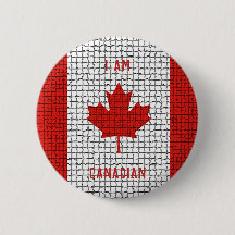 Eu sou canadense Red and White Mosaic Flag