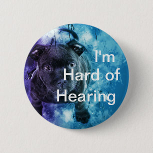Bóton Redondo 5.08cm Eu sou com deficiência auditiva: crachá bonito do