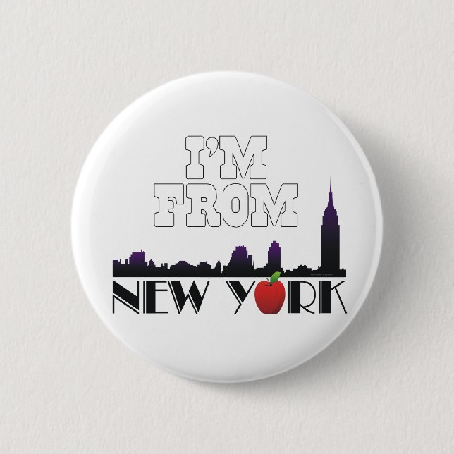 Bóton Redondo 5.08cm Eu sou de Nova York (Frente)