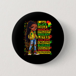 Bóton Redondo 5.08cm Eu Sou Mês da História da Criança Negra Afro-Ameri