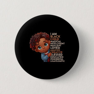 Bóton Redondo 5.08cm Eu Sou Mês da História da Criança Negra Afro-Ameri