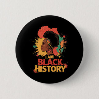 Bóton Redondo 5.08cm Eu Sou Mês da História Negra Mulheres Meninas Afro