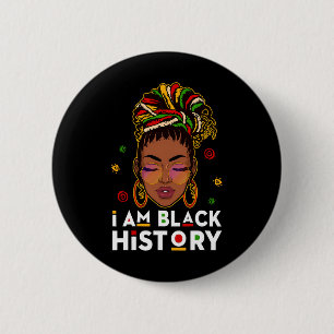 Bóton Redondo 5.08cm Eu Sou O Mês Da História Negra Afro-Americano Para