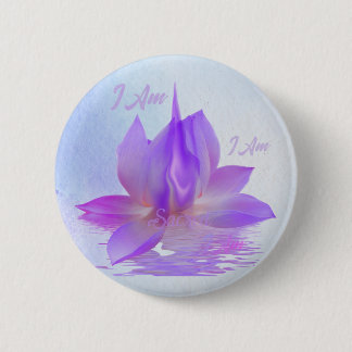 Bóton Redondo 5.08cm Eu Sou o Sagrado Lótus Chama Violeta