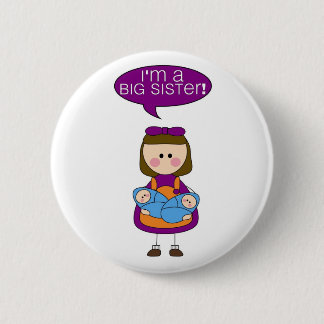 Bóton Redondo 5.08cm eu sou um botão da irmã mais velha (meninos