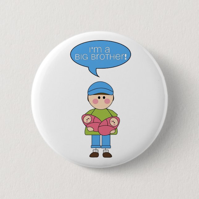 Bóton Redondo 5.08cm eu sou um botão do big brother (irmãs gêmeas) (Frente)