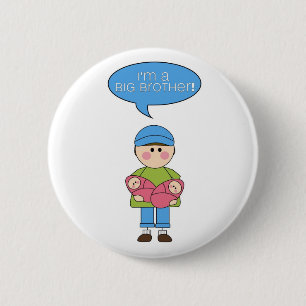 Bóton Redondo 5.08cm eu sou um botão do big brother (irmãs gêmeas)