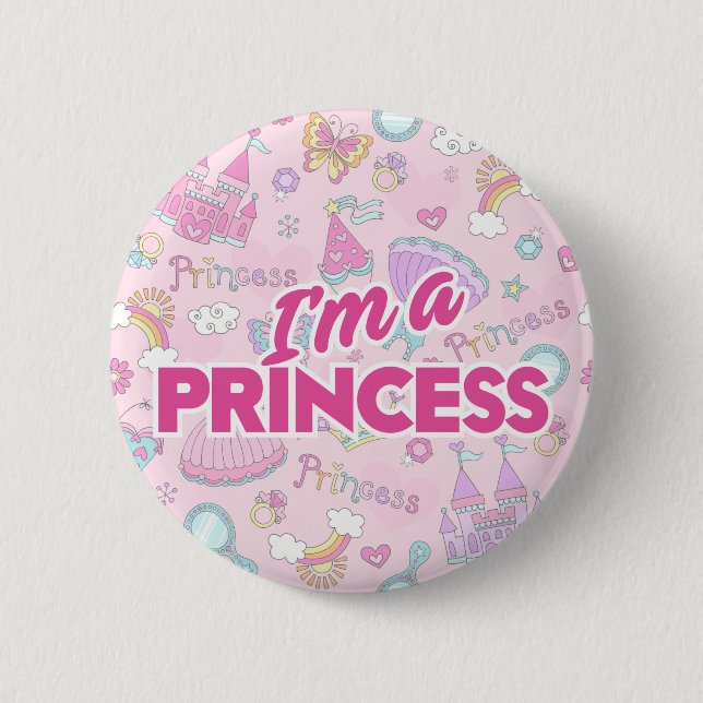 Bóton Redondo 5.08cm Eu sou um Botão Princesa (Frente)