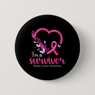 Bóton Redondo 5.08cm Eu sou uma mulher que conhece o Cancer de sobreviv