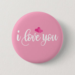 Bóton Redondo 5.08cm Eu Te Amo A Caligrafia Namorados Botão Pin