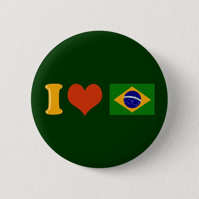 Bóton Redondo 5.08cm Eu te amo Brasil (Frente)