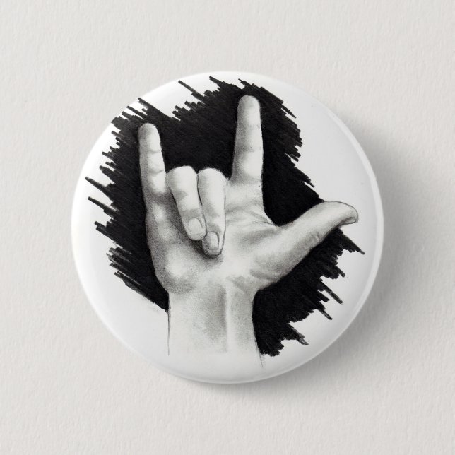 BÓTON REDONDO 5.08CM EU TE AMO EM ASL #2 (Frente)