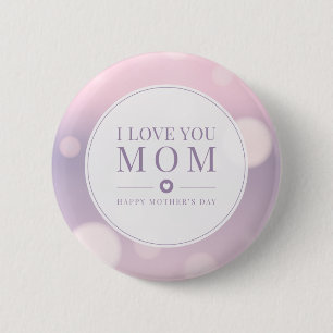 Bóton Redondo 5.08cm Eu Te Amo, Mãe Dia de as mães   Botão Pino
