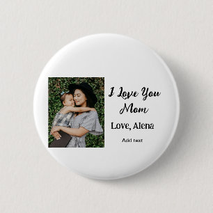 Bóton Redondo 5.08cm Eu te amo mãe dia de as mães elegante adicionar te