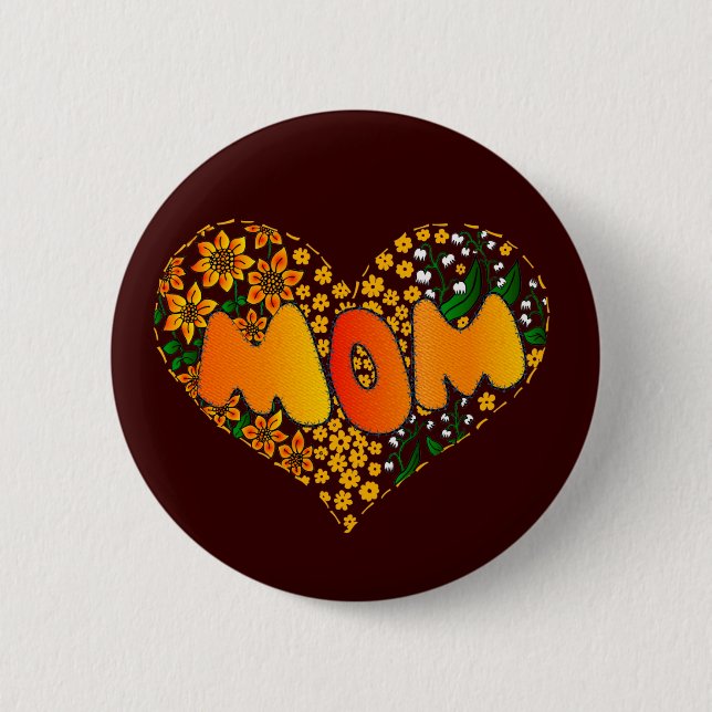Bóton Redondo 5.08cm Eu te amo mamã (Frente)