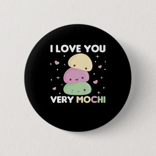 Bóton Redondo 5.08cm Eu Te Amo Muito Mochi - Sorvete Kawaii Mochi