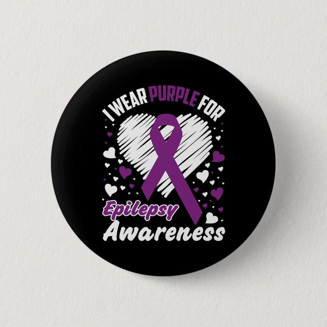 Bóton Redondo 5.08cm Eu Uso Roxo Para Conscientização da Epilepsia (Frente)