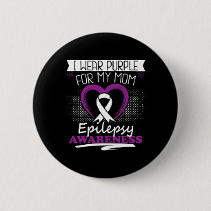 Bóton Redondo 5.08cm Eu Uso Roxo Pelo Dia da Epilepsia da Minha Mãe Cri